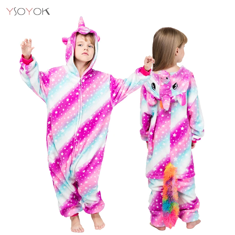 Rose star Unicorn Kigurumi/Пижама с единорогом для мальчиков и девочек; Пижама с единорогом и львом; детская одежда для сна; комбинезон для малышей; Пижама; одеяло - Цвет: Rose star Unicorn