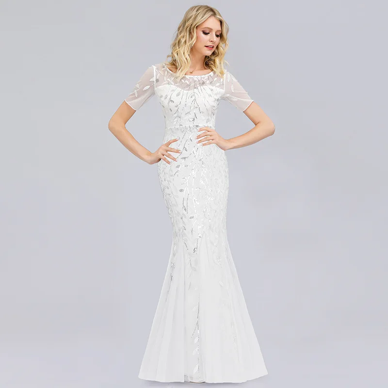 Платье из сетчатой ткани, распродажа, полиэстер, Украина, Вадим vestidos mujer, евро-американское платье с бусинами, марля, рыбий хвост