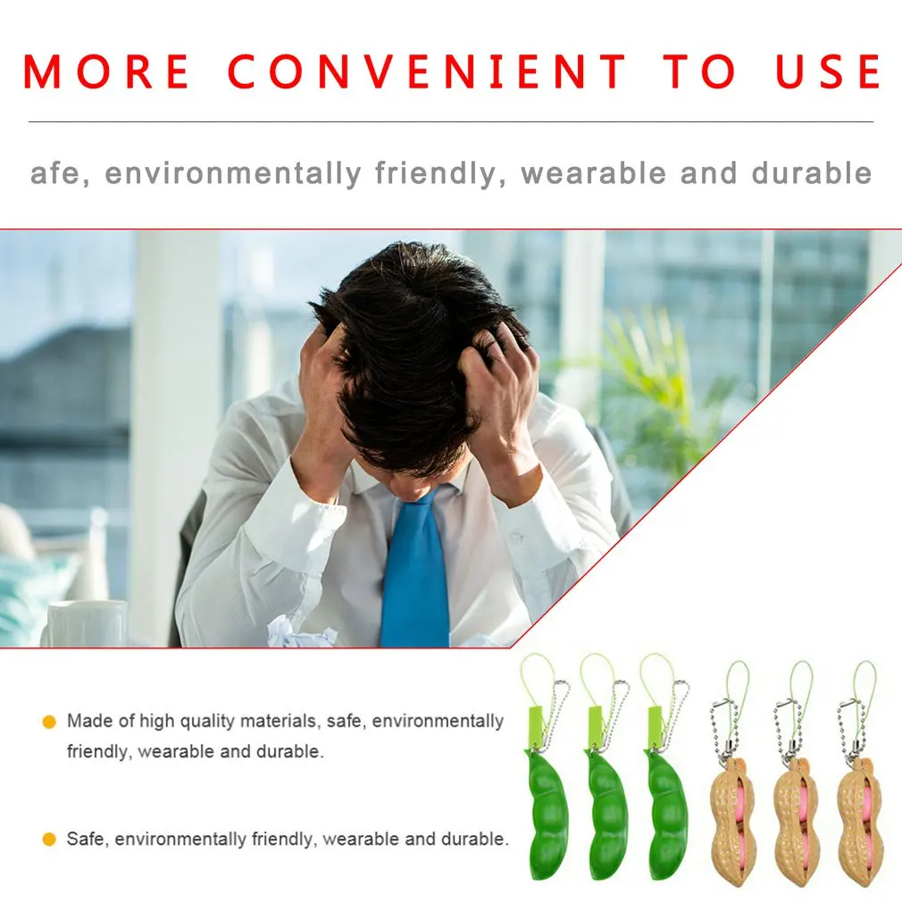 

Fidget Toys Decompression Edamame Toys Squishy Squeeze Peas Beans Keychain Cute Stress Adult Toy Rubber Boys Xmas Gift