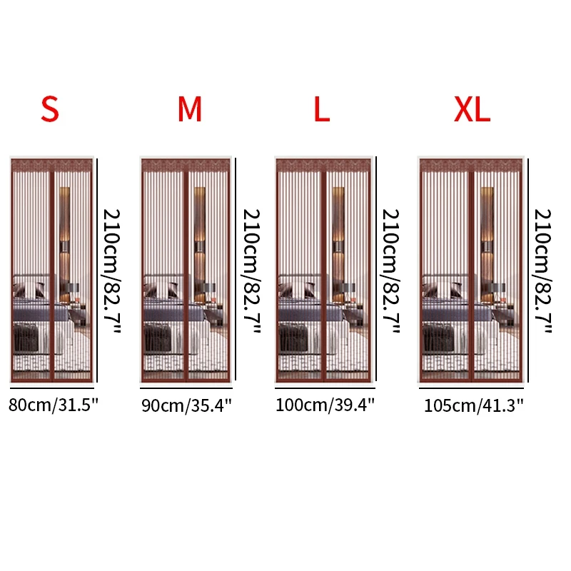 

Summer Anti-Mosquito Curtain Encryption Magnetic Screen Door Velcro Installation Free Perforated Yarn Door Curtain Mosquito Net
