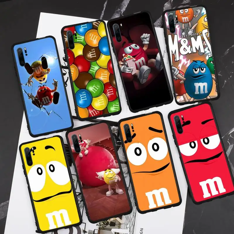

Cute M &M'S Chocolate Candy Phone Case For Huawei honor Mate P 9 10 20 30 40 Pro 10i 7 8 a x Lite nova 5t Funda Cover Shell