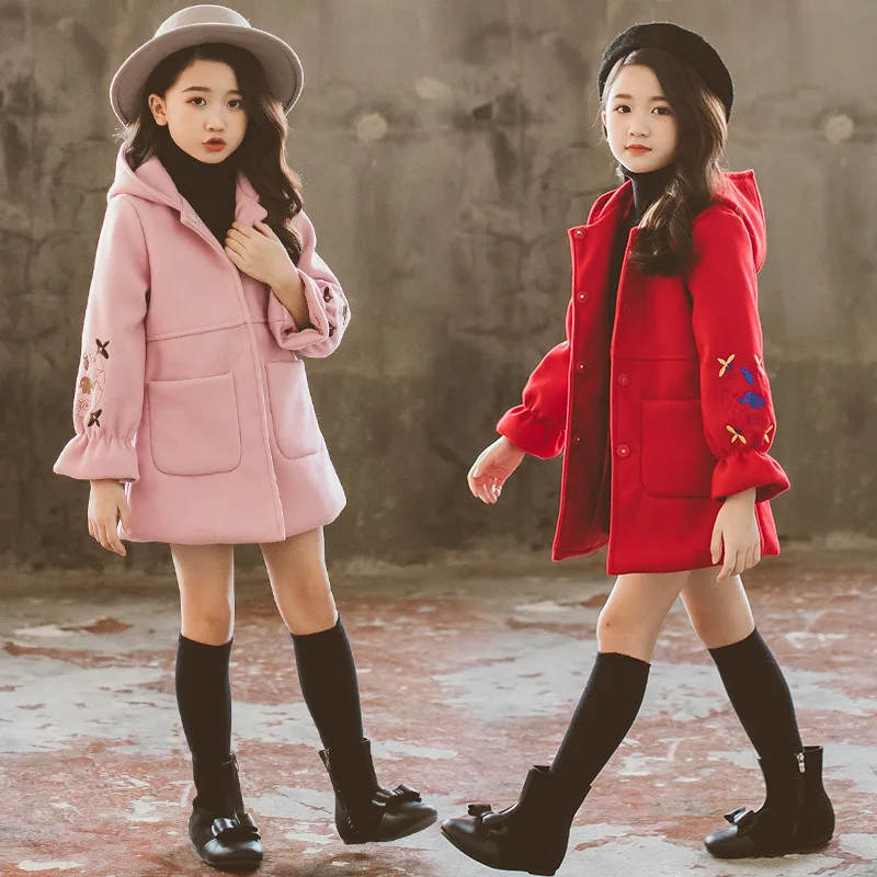 Одежда для девочек осень зима 2019 г. новое модное милое плотное теплое шерстяное