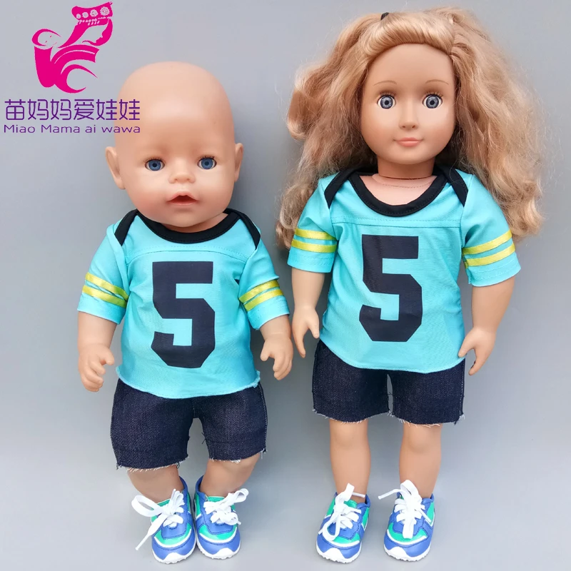 

43cm Baby Doll T-shirt Short Trousers 18 Inch Girl Doll Clothes Toys Doll Accessories