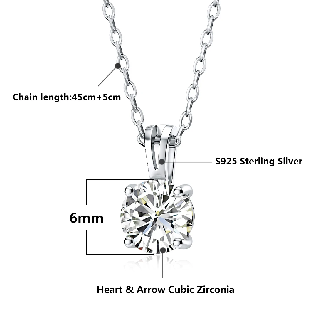 Ожерелье из серебра 925 пробы с подвеской в виде сердца и стрел|Ожерелья| |