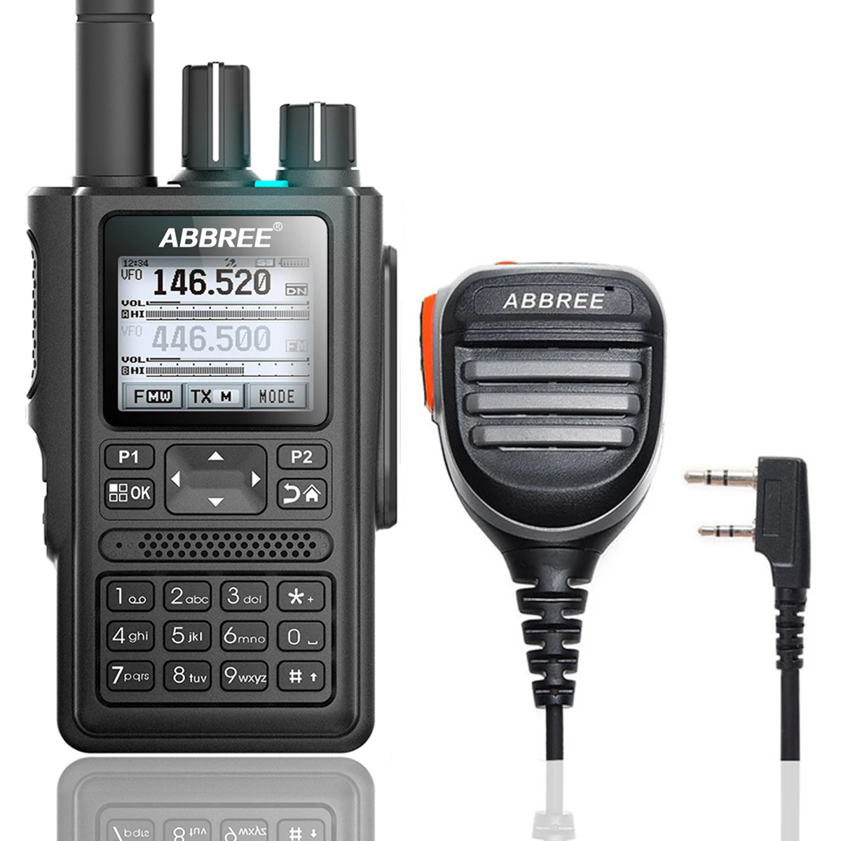 add speaker ABBREE AR-F8 несколько полос рация с GPS высокой мощности 8 Вт CTCSS и dcs обнаружения цвета ЖК-дисплей дисплей 999CH ham дальний Пеший Туризм - Цвет: add speaker