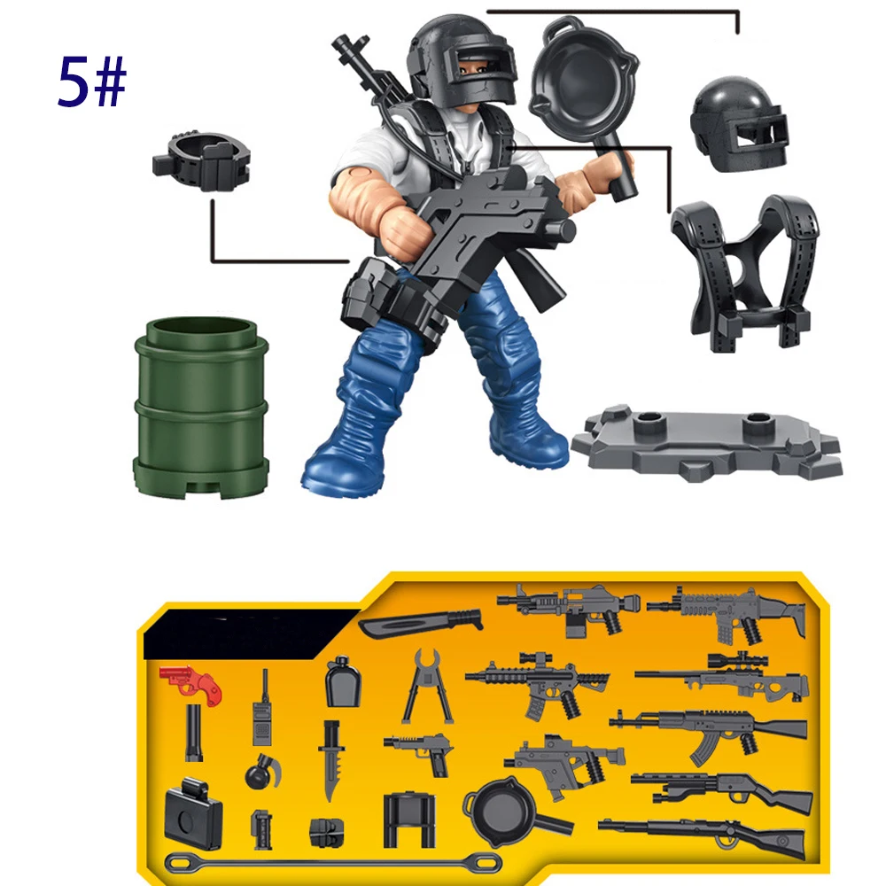 Боевой солдат ABS с оружием шарнирные блоки военная фигурка джедая игрушка для