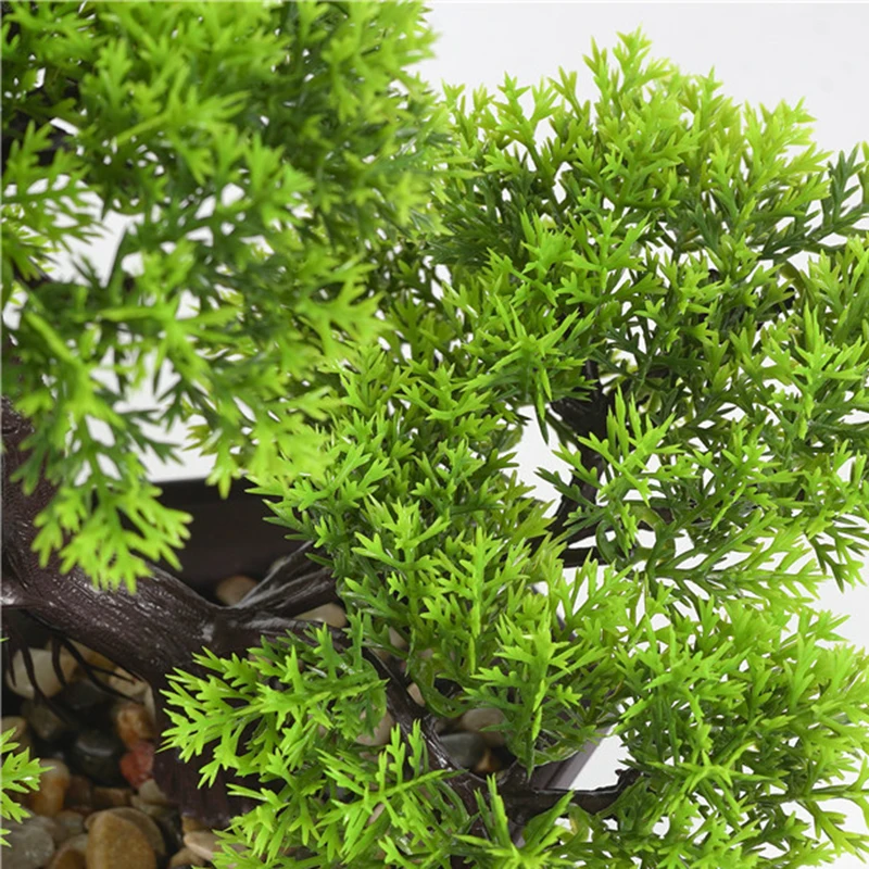 Искусственный Горшок растения бонсай-сосна маленькое искусственное дерево