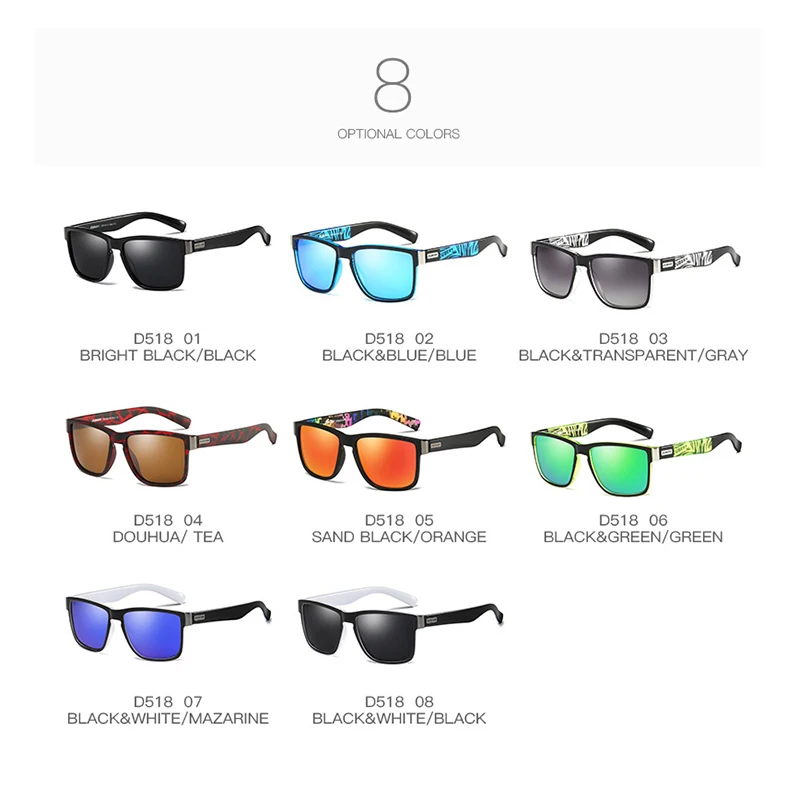 DUBERY 2020 Classic Brand Design Men Polarized Sunglasses PC Frame Colorful Resin Lenses Sun Glasses UV400 Driving Goggles D3 | Аксессуары