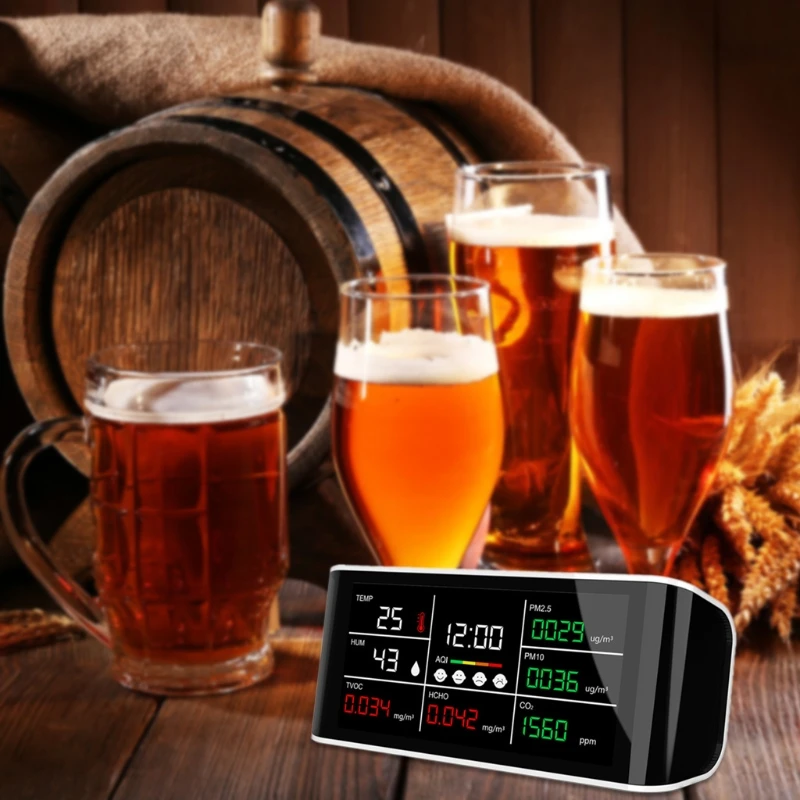 

DM69 CO2 Meter Carbon Dioxide PM2.5 PM10 HCHO TOVC Temperature Humidity Infrared NDIR Detector Air Quality Analyzer