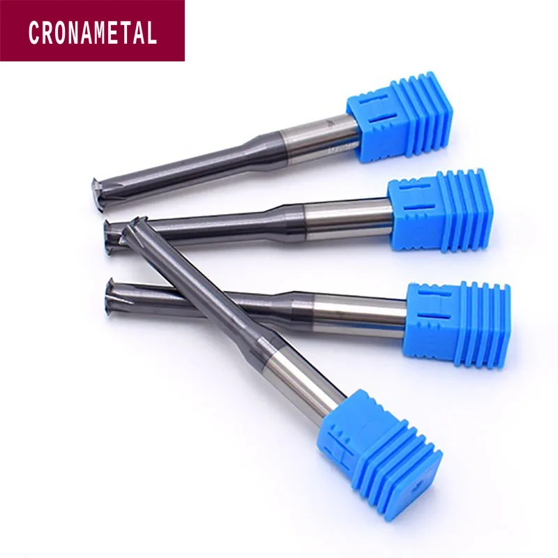 CRONAMETAL фрезерные Фрезы с ЧПУ одной резьбой твердосплавные фрезы M1 M1.2 M1.4 M1.6 M1.8 M2 M2.5