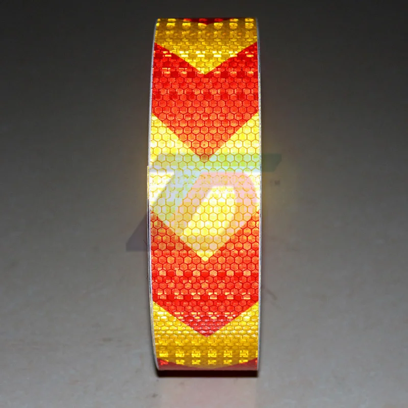 5 см * 20 м в красном и желтом цветах стрелка решетка светоотражающая лента Стикеры