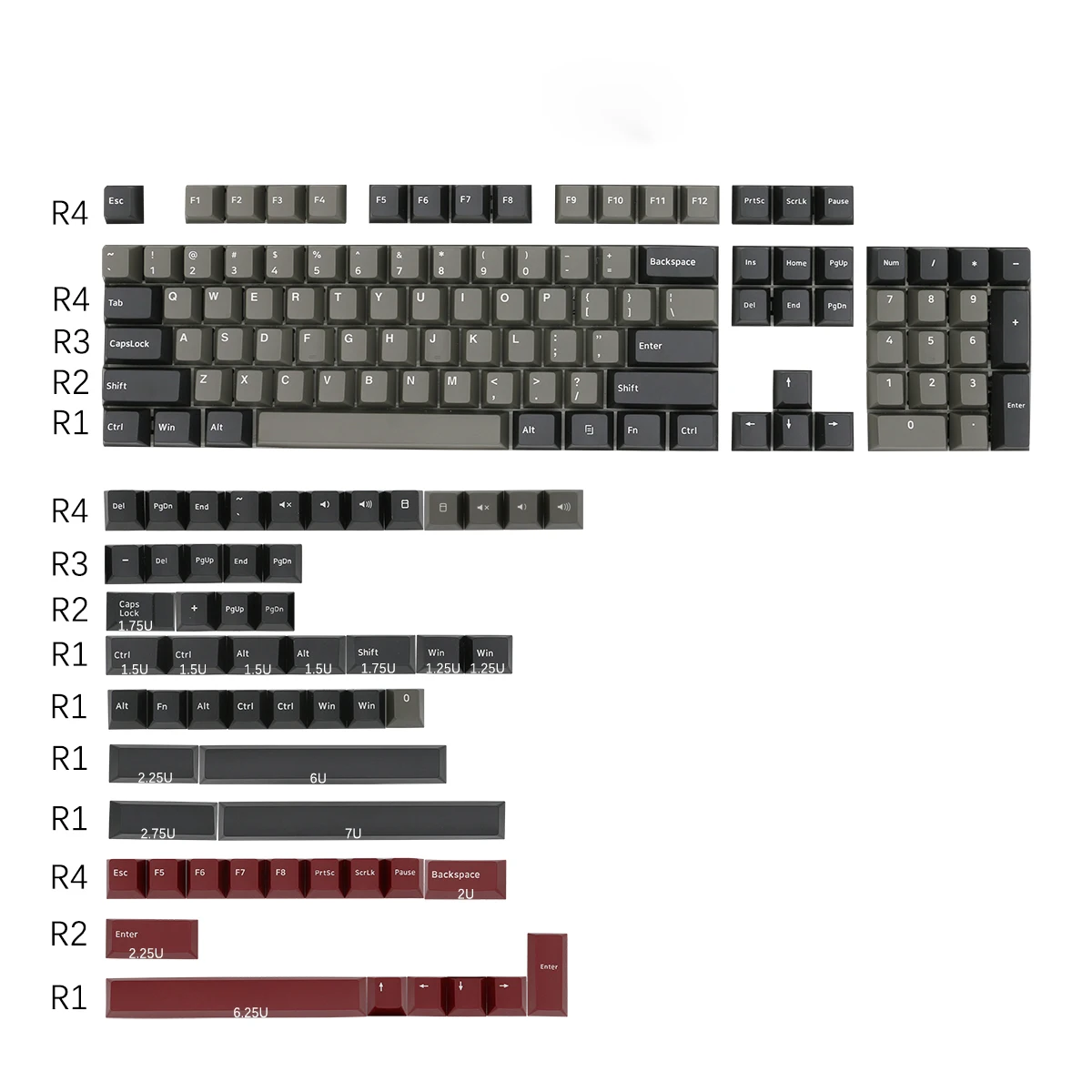 Колпачки для ключей Ducky Filco Leopold толщина 1 5 мм профиль вишневого цвета PBT Dolch 61 64 68 84