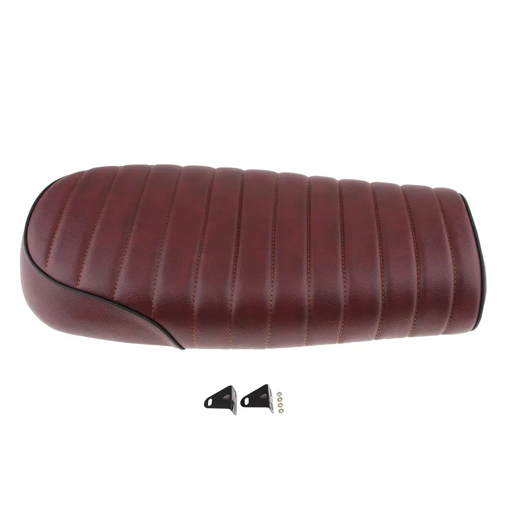 

Мотоциклетный Ретро винтажный Cafe Racer Seat Flat Style Brat Universal #04