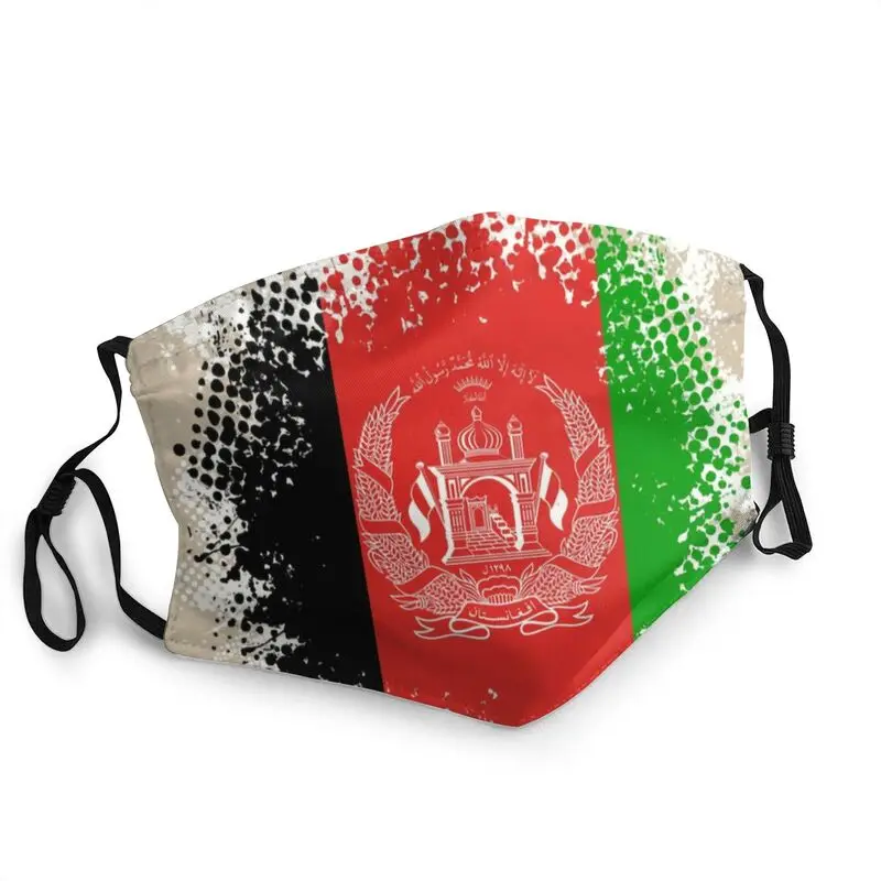 

Flag Of Afghanistan Washable Mouth Face Mask Adult Unisex Anti Dust Mask Protection Cover Respirator Muffle