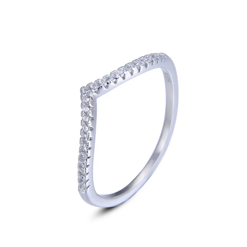 

Diamond ring Japan and South Korea S925 sterling silver ring, zircon row diamond ring tail ring jewelry wholesale