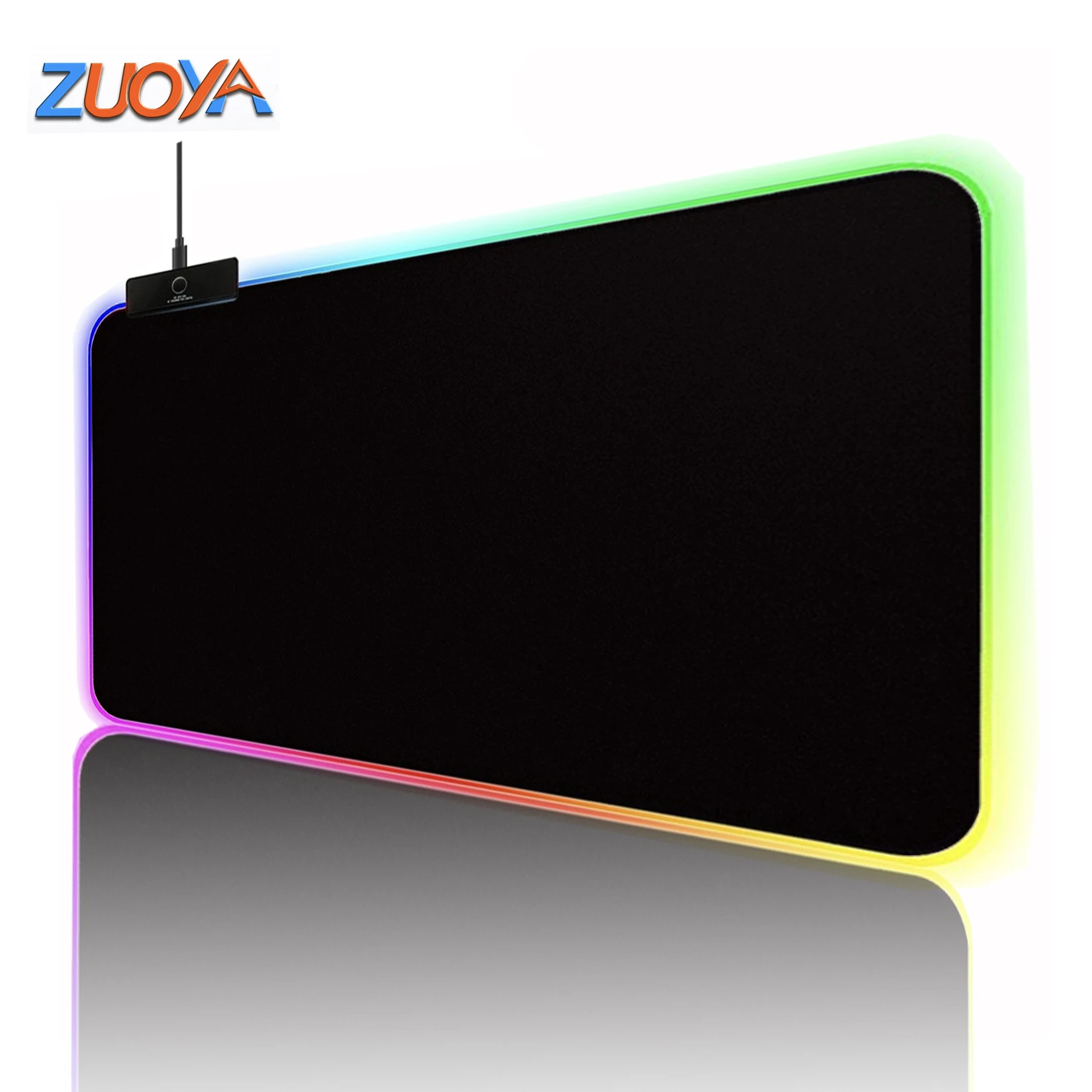 Очень большой игровой коврик для мыши RGB, геймерский компьютер, большой скоростной коврик для мыши, коврик для компьютерного стола, коврик для клавиатуры, противоскользящий натуральный каучук - изображение