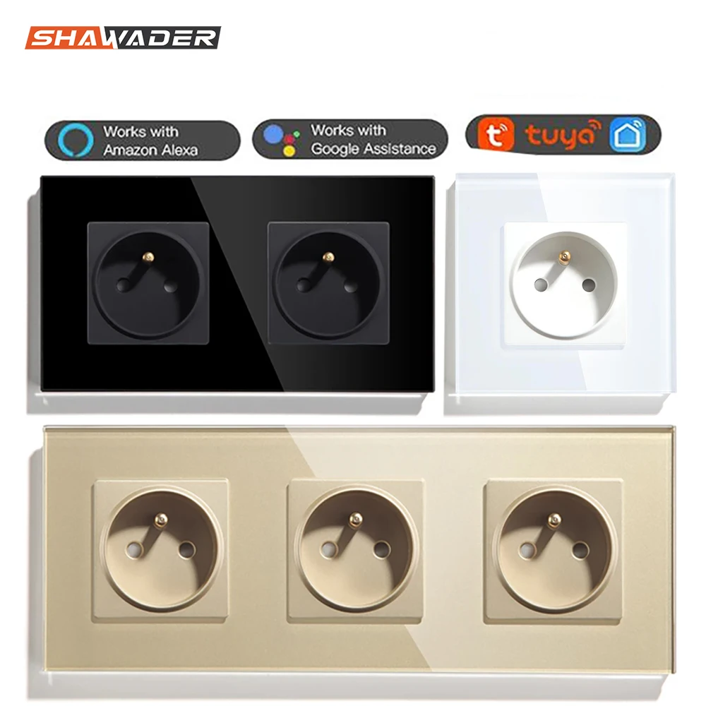 Смарт-розетка настенная со стеклянной панелью и поддержкой Wi-Fi - купить по