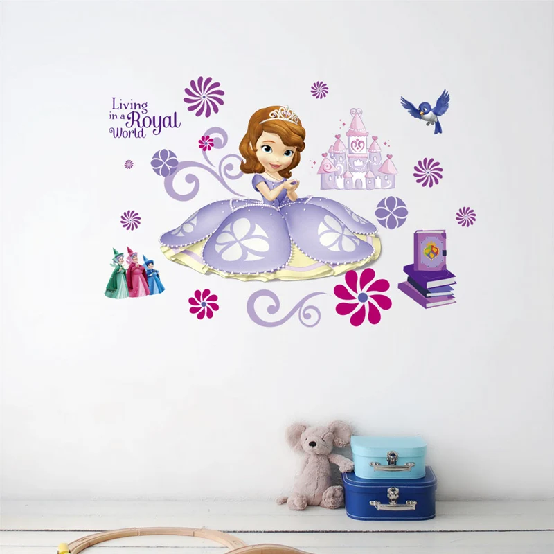 

Disney Cartoon Dancing Princess Tree Flower Wall Sticker For Kids Room Bedroom Accessories Decoration Wall Decals Poster Mural