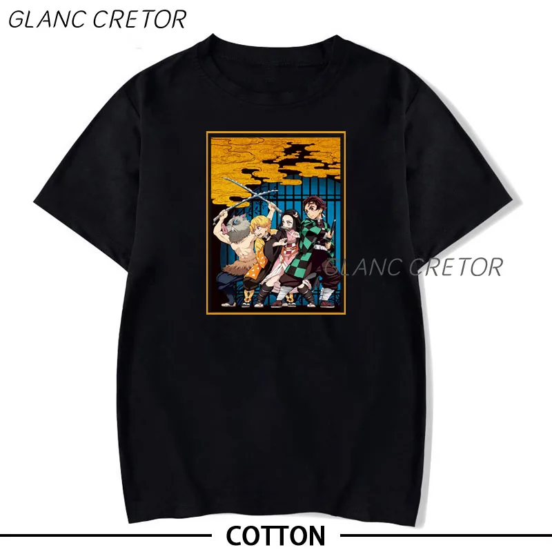 

Футболка мужская оверсайз с мультяшным принтом, модный топ в стиле Харадзюку С аниме рассекающим демонов, винтажная Свободная рубашка в гот...