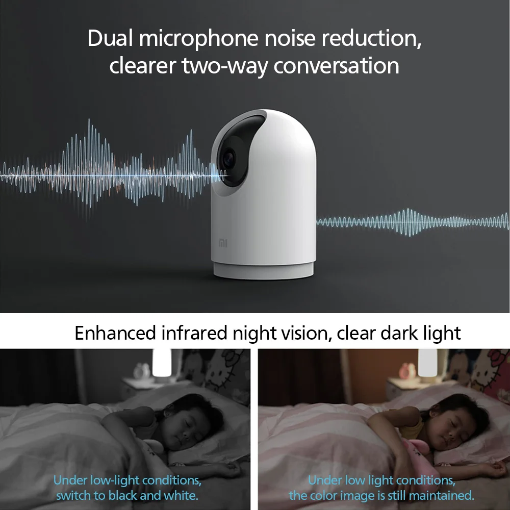 Xiaomi Mijia PTZ Pro 2K 3 мегапикселя 360 ° панорамная bluetooth4.2 умная IP камера с ИИ обнаружением