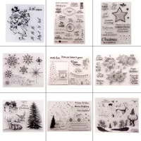 dolcevita christmas santa forest tree clear stamp snowflake deer transparent silicone stamp seal for diy scrapbooking paper card