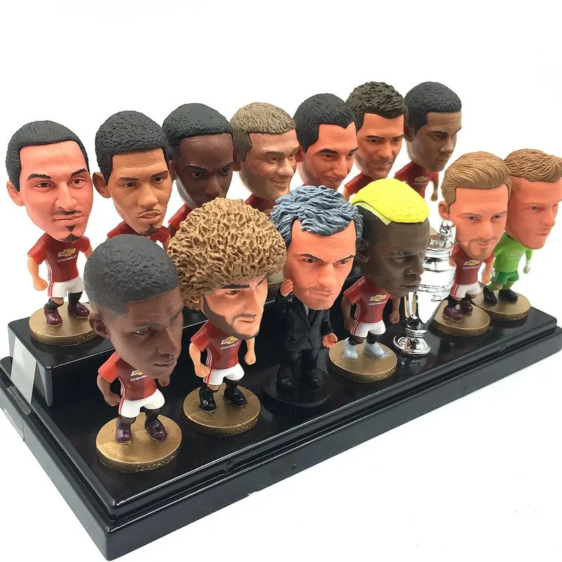 

[Новинка] коллекция 12 шт./лот 6,5 см Англия Манчестер Pogba Ibrahimovic Mata Rooney Боевая экшн-фигурка Джерси Футбольная звезда игрушка