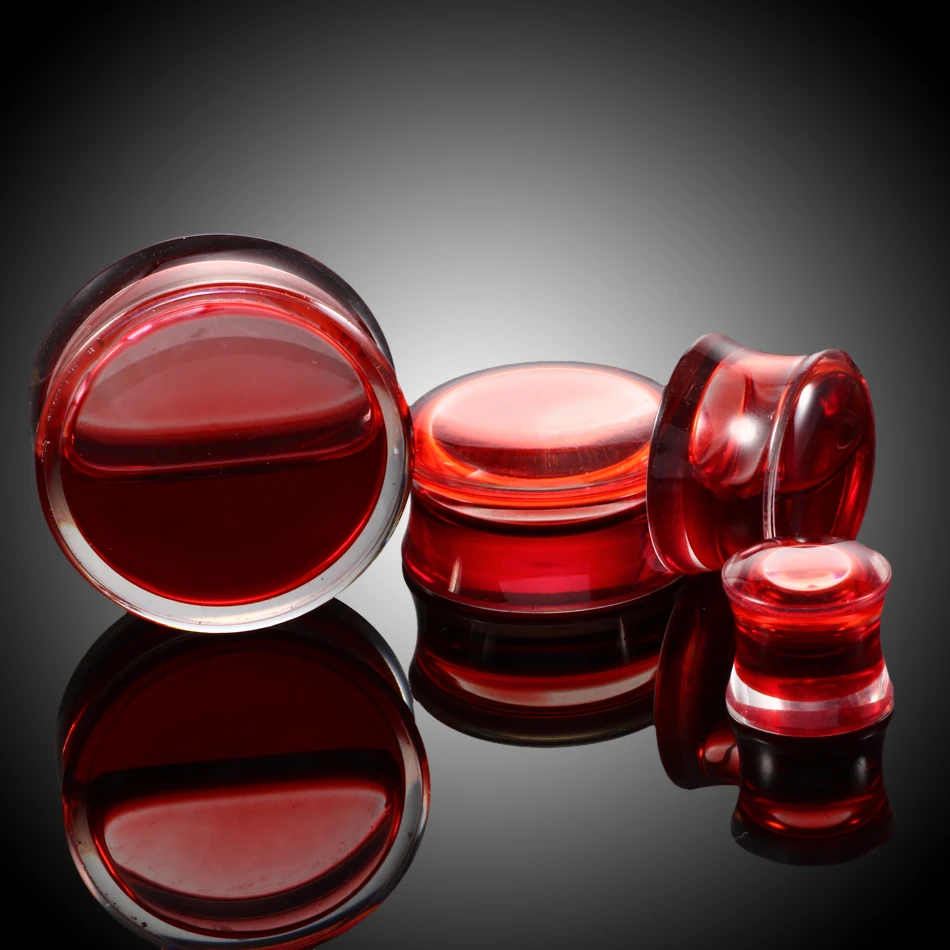 2 шт. акриловые ЖИДКИЕ &quotкровяные&quot затычки для ушей туннели двойные