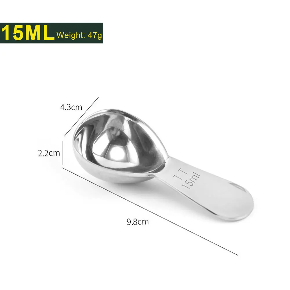 

15ML/30ML Stainless Steel Coffee Measuring Spoon Coffee Scoop Short Handle for Coffee, Loose Tea, Sugar, Milk Powder or Flour