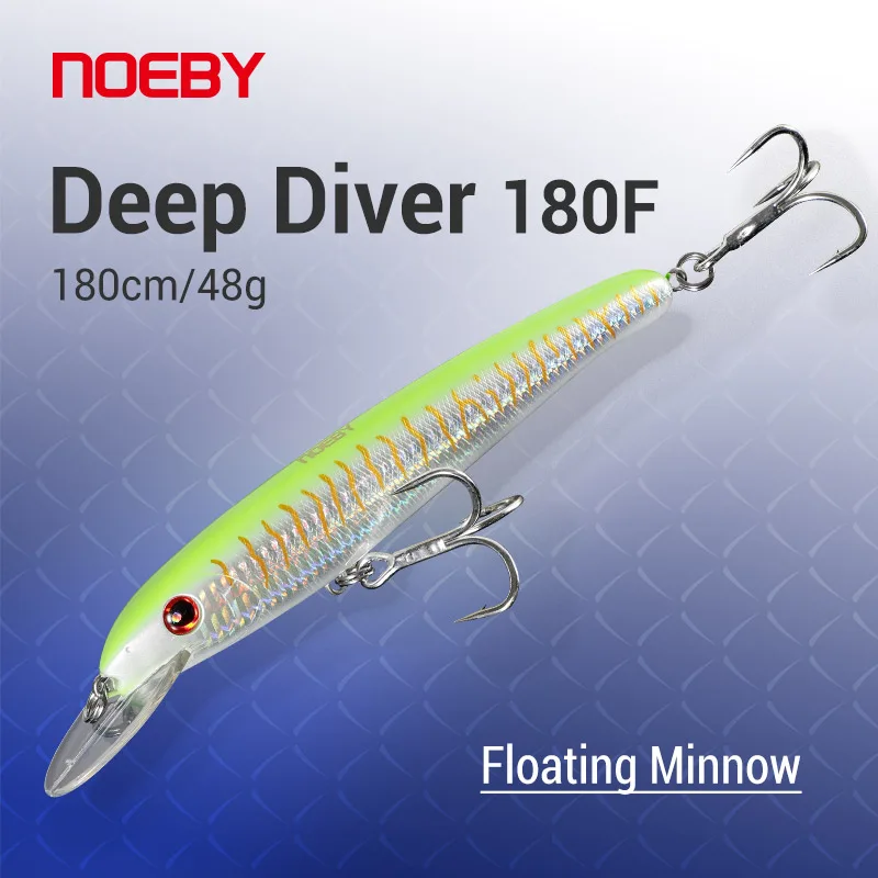 

NOEBY Floating Minnow Fishing Lure 180mm 48g Trolling Long Casting Wobblers Artificial Bait for Boat Saltwater Fishing Tackle