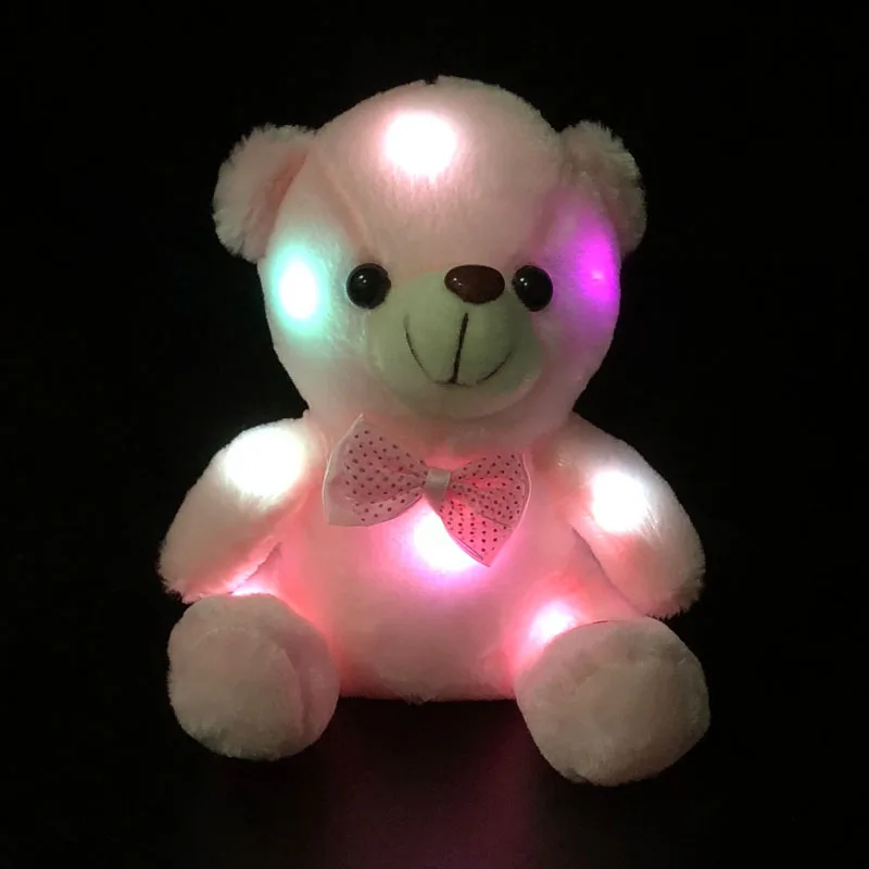 20cm Colorful Glowing Luminous Plush Baby Toys Lighting Stuffed Bear Teddy Lovely Gifts for Kids |