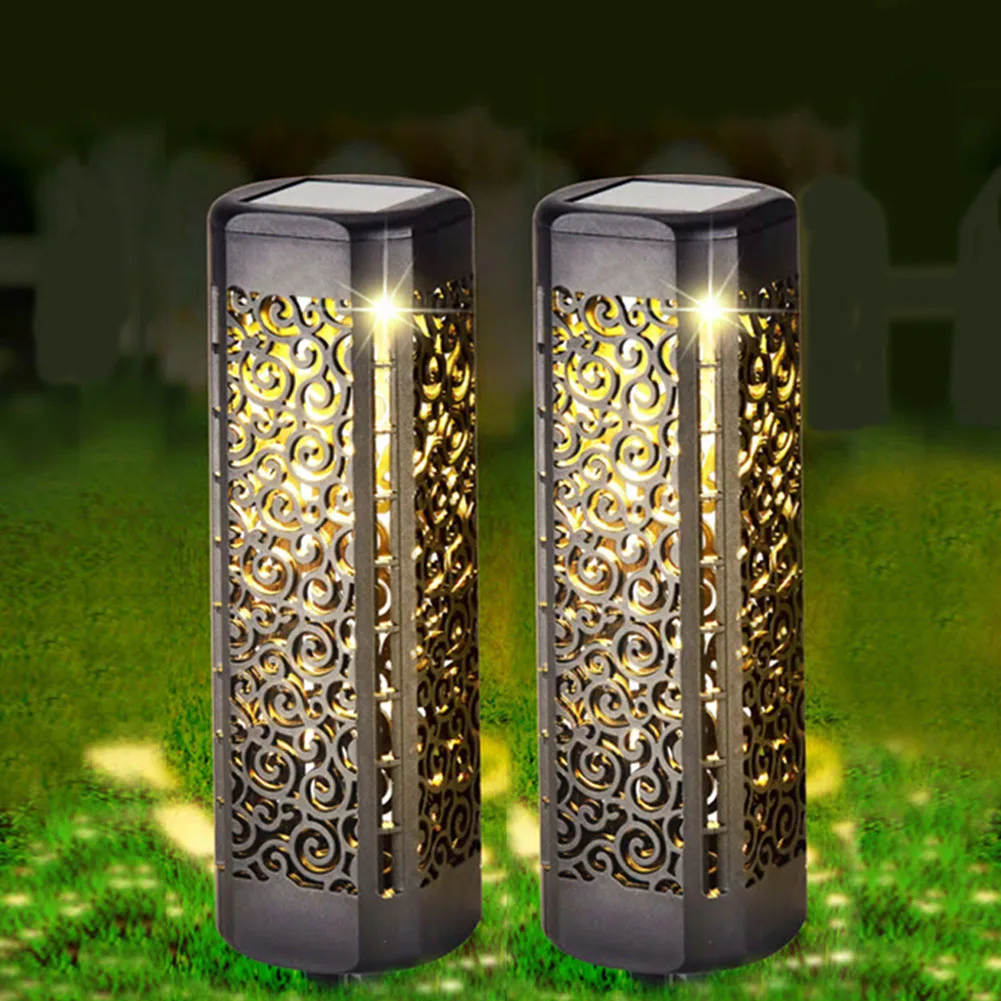 

Lawn Lamp Solar Light Hollow Circle Pattern Light-Control Solar Powered Ground Greensward Lamp for Decoration
