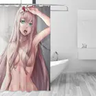 Занавеска для ванной комнаты Zero Two Pink Girl 002 Goro Hiro, занавеска для ванной с аниме мангой, водонепроницаемая занавеска из полиэстера высокого качества