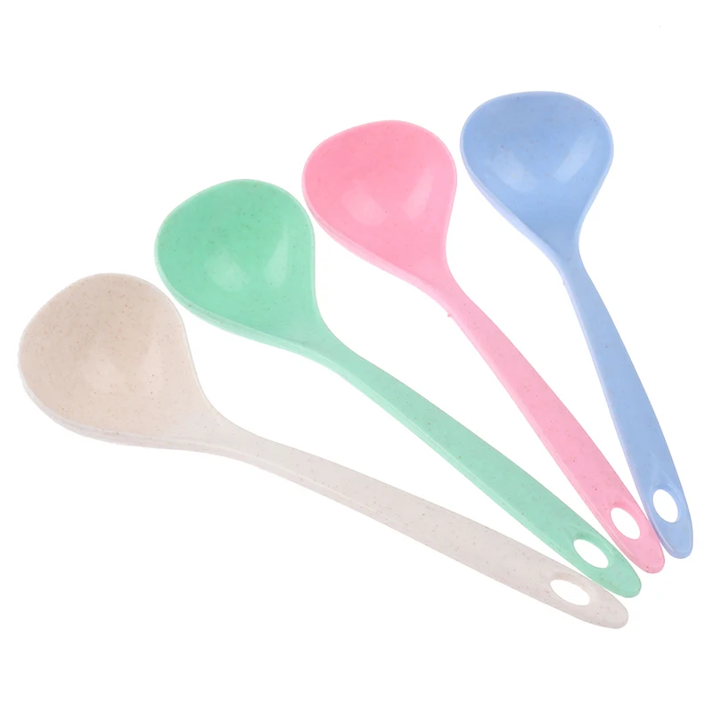 

Tableware Wheat Straw Rice Ladle Long Handle Soup Spoon Meal Dinner Scoops Kitchen Supplies Cooking Tool