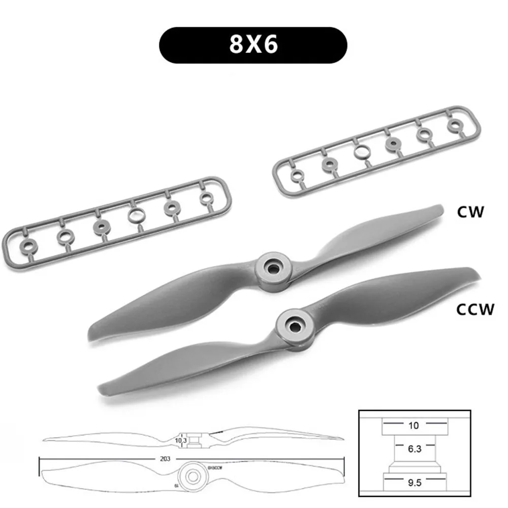 5PCS/Lot 8Inch 8X6 8060 Electric Nylon fiberglass CW CCW Propeller for Electric RC Airplane Quadcopter Multi-Rotor Racing Drone