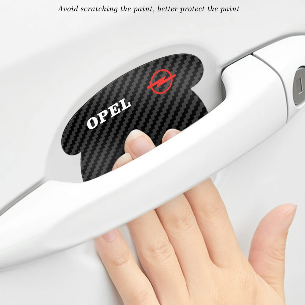 

4Pcs Car Sticker Door Handle Door Wrist Guard Film Scratch Protector Sticker For Opel Astra H J Insignia Corsa D Car Accessories