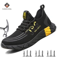 menswomens indestructible safety work shoes fashion puncture proof steel toe shoes lightweight breathable non slip shoes