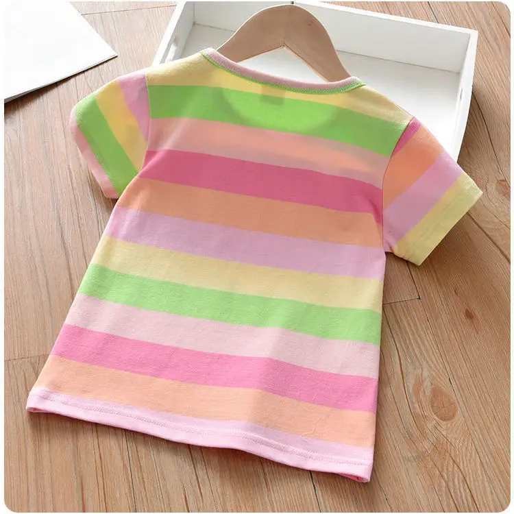 

2021 new children's western style pure cotton short-sleeved girls summer dress P4422
