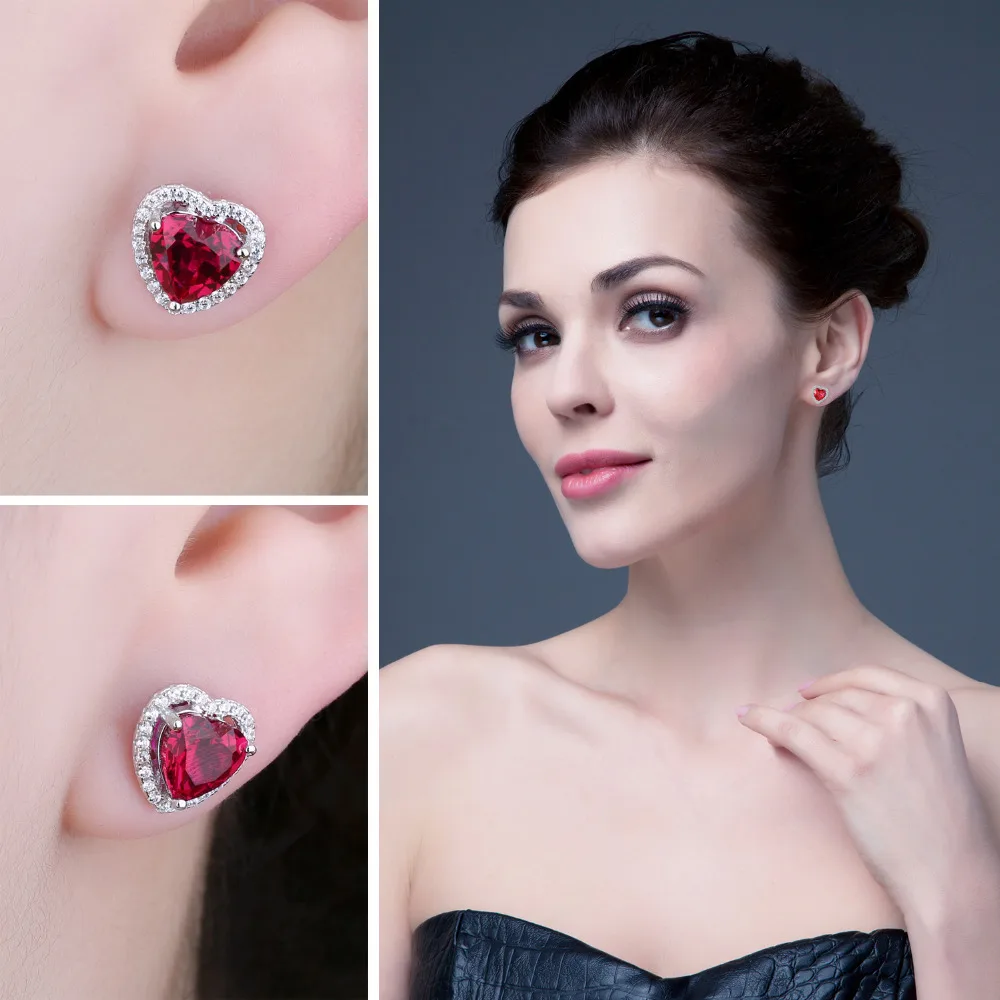 Женские серьги-гвоздики в форме сердца JewelryPalace серьги из стерлингового серебра 925