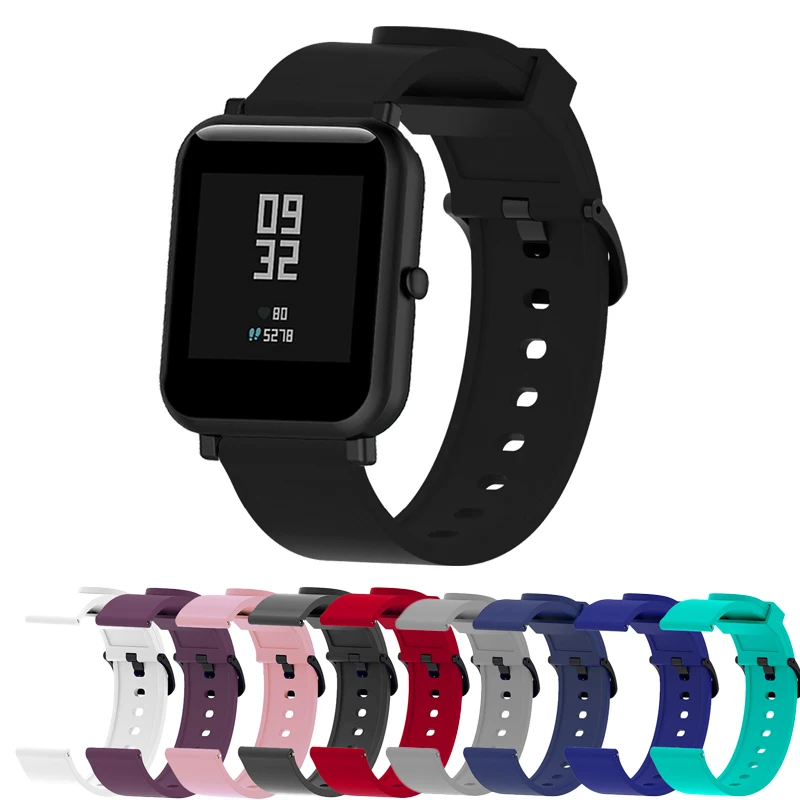 Ремешок силиконовый для наручных часов Huami Amazfit Bip 20 мм Xiaomi mijia quartz/Garmin Forerunner 645