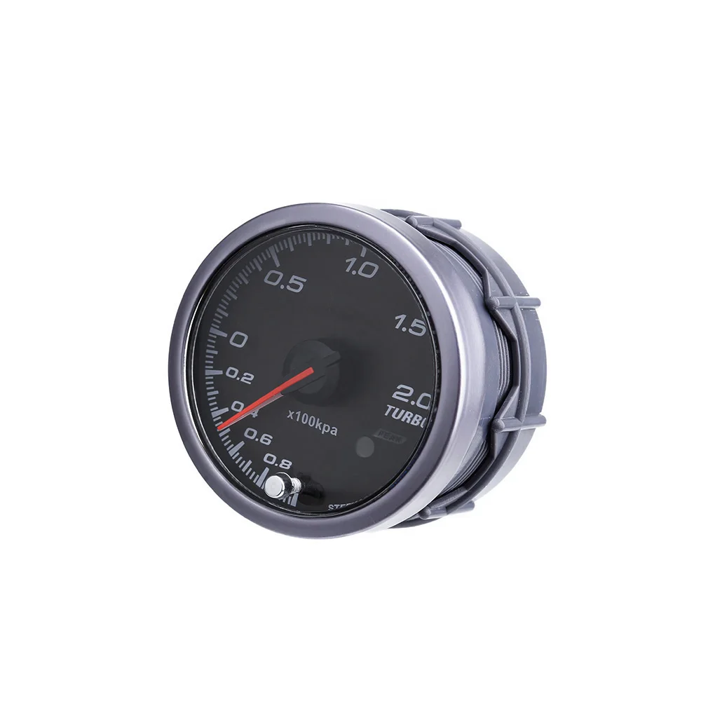 2 BAR 60mm 2.5'' Boost Turbo Gauge White &amp Amber Light Dual Led Display With Peak Warning | Gauges