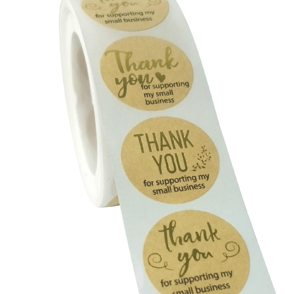 500 шт. 1 &quotСпасибо за ваш заказ стикер s крафт бумага золотой штамп вечерние
