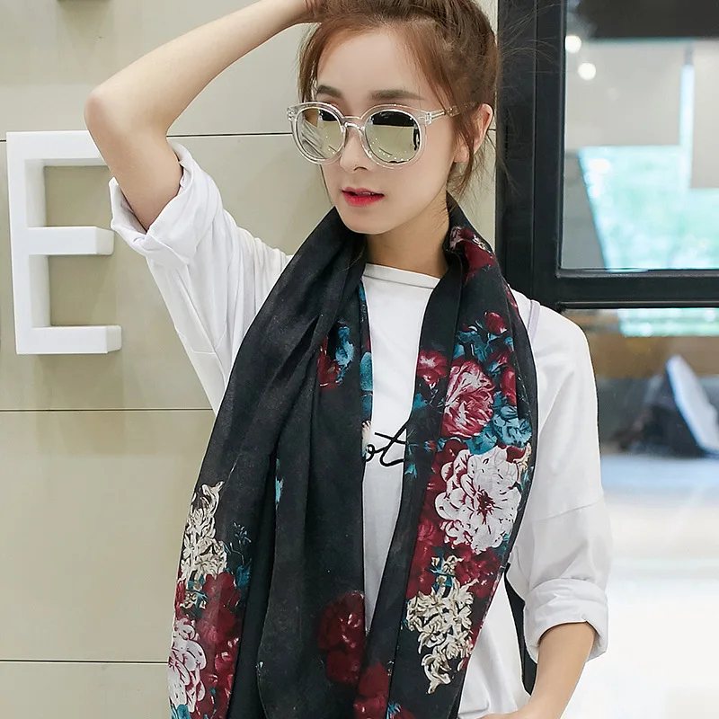 

in South Korea manufacturer wholesale flower design restoring ancient ways women scarf silk scarves can be customized