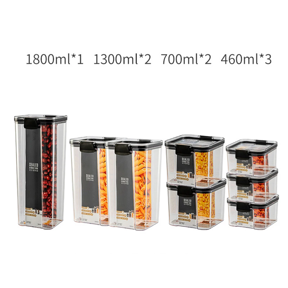 Контейнер для хранения зерен кухни квадратная прозрачная пищевая канистра