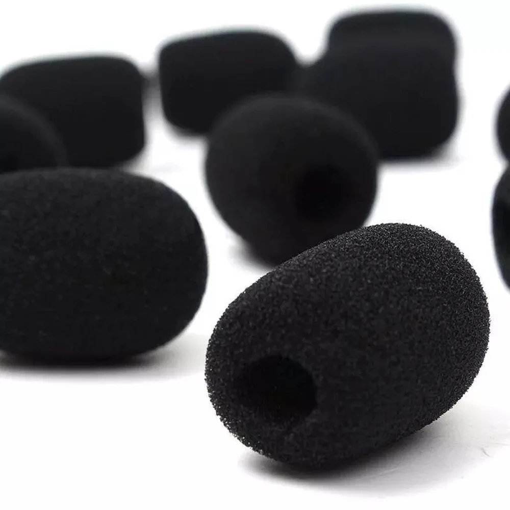 10Pcs Black Mic Protector Replacement Headset Foam Covers Windscreen Windshield Sponge Microphone Cover for Meeting | Электроника