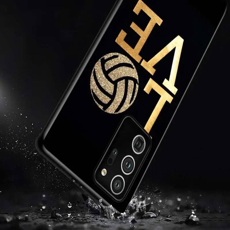 

Volleyball Sport For Samsung S20 FE Ultra Plus A91 A81 A71 A42 A51 5G UW A41 A31 A21 A21S A11 A01 Black Phone Case
