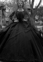 vintage gothic black ball gown wedding dresses 2020 lace long sleeve bride dress appliques plus size autumn winter bridal gowns