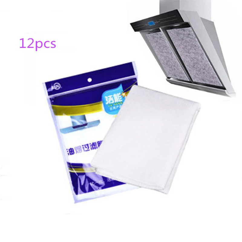 

12pcs/set Universal Use Kitchen Absorbing Paper Non-woven Anti Oil Cotton Filters Cooker Hood Extractor Fan Filter Non-woven