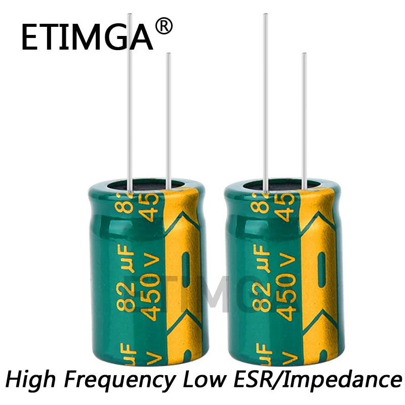 

2PCS/LOT 450v 82uf 450v82UF High Frequency Low ESR Aluminum Electrolytic Capacitor Size 18*25MM Tolerance 20% 20%