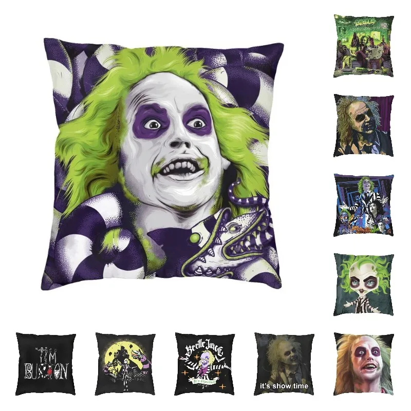 Nordic Horror Ghost Beetlejuice Cushion Cover Polyester Comedy Fantasy Film Pillow Case Living Room Decoration Pillowcase | Дом и сад