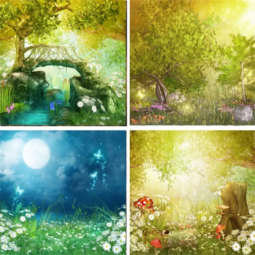 Nitree Фото Студия фотография Фон джунгли мультфильм HD узор цветы Виниловый фон